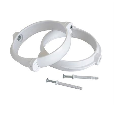 collare fermatubo diametro125 mm per tubi tondi da diametro100 mm 2 pezzi con viti e tasselli