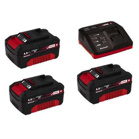 caricabatterie einhell con 3 batterie starter kit