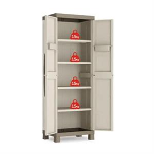 ARMADIO IN RESINA DA ESTERNO DUE ANTE CON 4 RIPIANI KETER EXELLENCE ALTO in Sistemazione