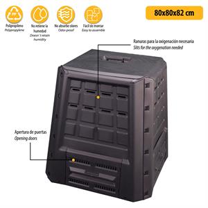 COMPOSTIERA DA GIARDINO 380 LT IN POLIPROPILENE - PER COMPOSTAGGIO RIFIUTI ORGANICI in Giardinaggio