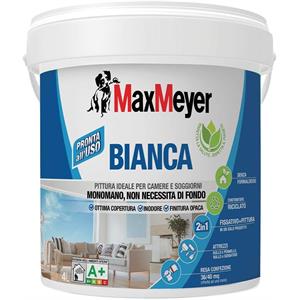 PITTURA LAVABILE PER INTERNI 2 IN 1 - BIANCA MONOMANO - 4LT - MAXMEYER in Vernici