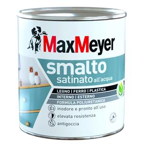 SMALTO SATINATO ALL'ACQUA MAX MEYER POLIURETANICO 750ML BIANCO PANNA in Vernici