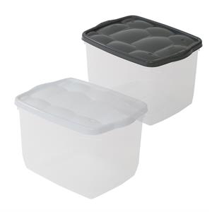 CONTENITORE PLASTICA TRASPARENTE CON COPERCHIO BIANCO ANTRACITE TARATARUGO 40 30 25cm in Sistemazione