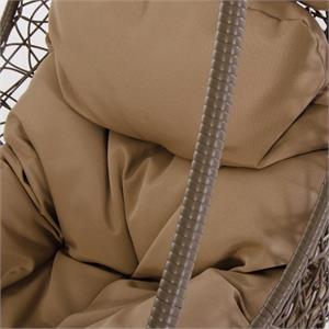 POLTRONA PENSILE DA GIARDINO IN RATTAN SINTETICO CON CUSCINO - MARRONE - BEIGE - VERDELOOK in Arredamento giardino