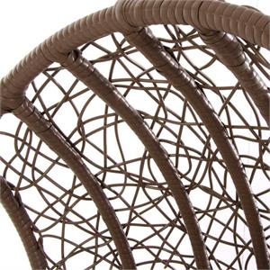 POLTRONA PENSILE DA GIARDINO IN RATTAN SINTETICO CON CUSCINO - MARRONE - BEIGE - VERDELOOK in Arredamento giardino