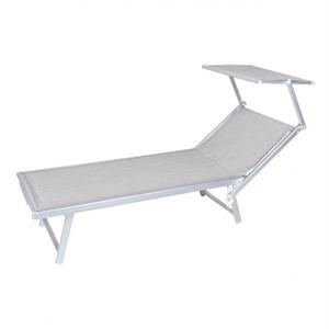 LETTINO DA MARE CON TETTUCCIO VERDELOOK RIMINI GRIGIO MELANGE in Arredamento giardino
