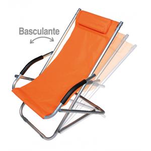 SEDIA SDRAIO BASCULANTE VERDELOOK FORMENTERA ARANCIONE in Arredamento giardino