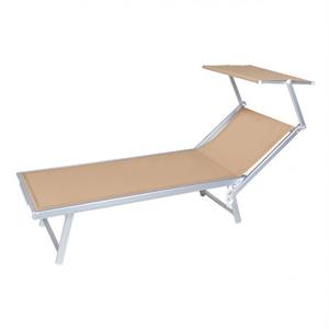 LETTINO DA MARE CON TETTUCCIO VERDELOOK RIMINI COLOR SABBIA in Arredamento giardino