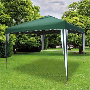 GAZEBO 3X3 PIEGHEVOLE RICHIUDIBILE - IN METALLO - VERDE - VERDELOOK in Arredamento giardino