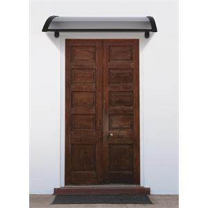 Pensilina per esterno NAXOS in policarbonato compatto SATINATA con BRACCETTO NERO 100X80CM in Arredamento giardino