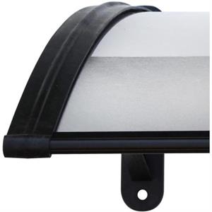 Pensilina per esterno NAXOS in policarbonato compatto SATINATA con BRACCETTO NERO 100X80CM in Arredamento giardino