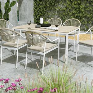 SET TAVOLO E SEDIE DA GIARDINO RODI - 1 TAVOLO + 6 SEDIE IMPILABILI CON CUSCINI in Arredamento giardino
