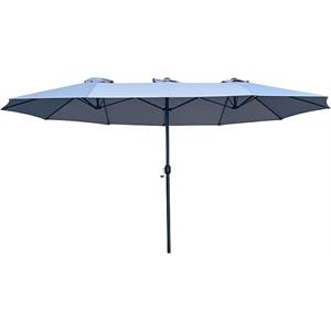 OMBRELLONE DA GIARDINO PALO CENTRALE TRIO 2.7x4.5MT GRIGIO in Arredamento giardino