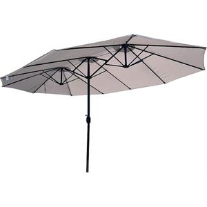 OMBRELLONE DA GIARDINO PALO CENTRALE TRIO 2.7x4.5MT GRIGIO in Arredamento giardino