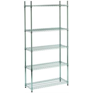 SCAFFALE ACCIAIO CROMATO 5 RIPIANI 90X35X180H in Sistemazione