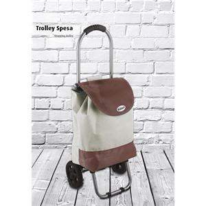 TROLLEY SPESA BEIGE BICOLOR 32x25x88H in Ferramenta
