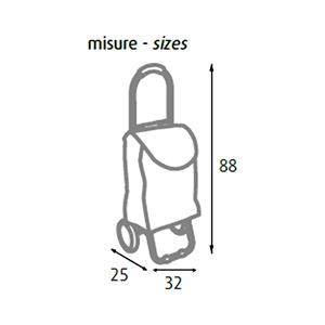 TROLLEY SPESA BICOLOR NERO/GRIGIO 32X25X88H in Ferramenta