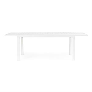 TAVOLO DA GIARDINO IN ALLUMINIO ALLUNGABILE - HILDE - 160-240 CM - BIANCO in Arredamento giardino