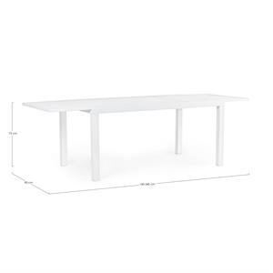 TAVOLO DA GIARDINO IN ALLUMINIO ALLUNGABILE - HILDE - 160-240 CM - BIANCO in Arredamento giardino