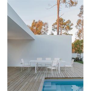 TAVOLO DA GIARDINO IN ALLUMINIO ALLUNGABILE - HILDE - 160-240 CM - BIANCO in Arredamento giardino