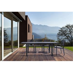 TAVOLO DA GIARDINO IN ALLUMINIO ALLUNGABILE - HILDE - 160-240 CM - ANTRACITE in Arredamento giardino