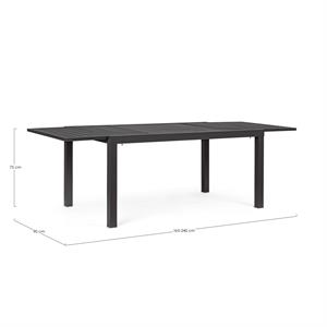 TAVOLO DA GIARDINO IN ALLUMINIO ALLUNGABILE - HILDE - 160-240 CM - ANTRACITE in Arredamento giardino