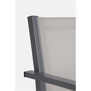 SALOTTO DA GIARDINO IN ACCIAIO - SET TAVOLO E POLTRONE FLORIDA - GRIGIO CHIARO in Arredamento giardino