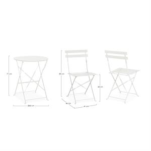 SET TAVOLO E SEDIE DA GIARDINO E BALCONE - SET BISTROT AUSTIN BIANCO in Arredamento giardino