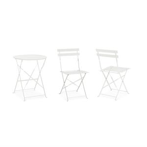 SET TAVOLO E SEDIE DA GIARDINO E BALCONE - SET BISTROT AUSTIN BIANCO in Arredamento giardino