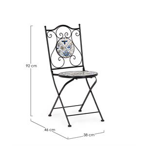 SEDIA DA GIARDINO PIEGHEVOLE CON DECORAZIONE IN CERAMICA - MYKONOS in Arredamento giardino