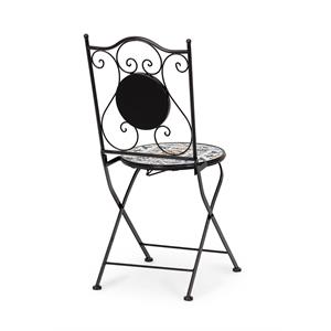 SEDIA DA GIARDINO PIEGHEVOLE CON DECORAZIONE IN CERAMICA - MYKONOS in Arredamento giardino