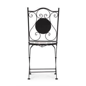 SEDIA DA GIARDINO PIEGHEVOLE CON DECORAZIONE IN CERAMICA - MYKONOS in Arredamento giardino