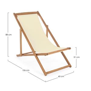 SEDIA A SDRAIO IN LEGNO BIZZOTTO RELAX NOEMI ECRU in Arredamento giardino