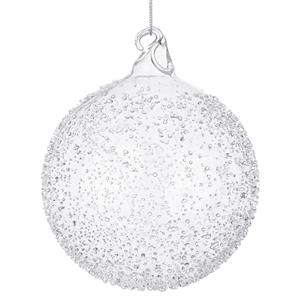PALLA DI NATALE IN VETRO TRASPARENTE - SATURNO - ø10 CM - SINGOLA in Natale
