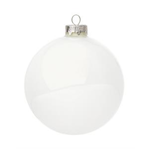 PALLA DI NATALE IN VETRO - BIANCO LUCIDO - ø10 CM - SINGOLA in Natale