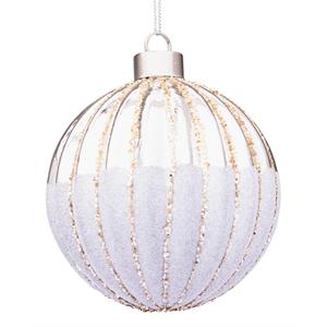 PALLA DI NATALE IN VETRO - SEGMENT ARGENTO - ø8 CM - SINGOLA in Natale