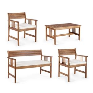 SALOTTO DA GIARDINO TAVOLO E SEDIE BIZZOTTO NOEMI ECRU in Arredamento giardino