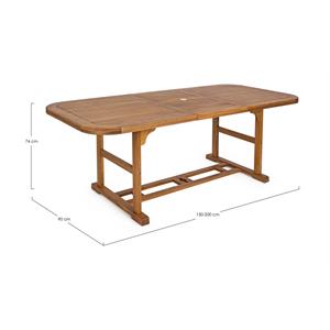 TAVOLO DA GIARDINO ALLUNGABILE RETTANGOLARE IN LEGNO BIZZOTTO NOEMI 150-200X90CM in Arredamento giardino