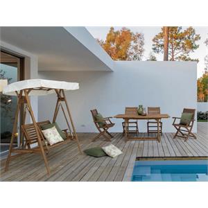 TAVOLO DA GIARDINO ALLUNGABILE RETTANGOLARE IN LEGNO BIZZOTTO NOEMI 120-160X70CM in Arredamento giardino