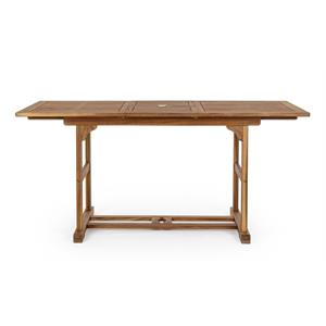 TAVOLO DA GIARDINO ALLUNGABILE RETTANGOLARE IN LEGNO BIZZOTTO NOEMI 120-160X70CM in Arredamento giardino