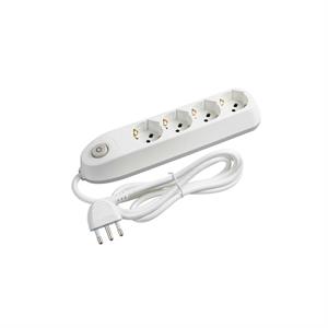 CIABATTA ELETTRICA BTICINO POKER 4 PRESE CON INTERRUTTORE BIANCA in Elettricità e smart home