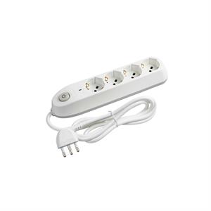 CIABATTA ELETTRICA BTICINO POKER 4 PRESE CON INTERRUTTORE SALVAFULMINE BIANCA in Elettricità e smart home