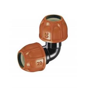 RACCORDO A GOMITO DIAMETRO 20 MM. PER COLLEGARE TUBI IRRIGAZIONE GIARDINO FORMANDO ANGOLO DI 90 GRADI in Giardinaggio