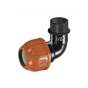 RACCORDO A GOMITO DIAMETRO 20 MM. FILETTO ½ M”  PER COLLEGARE UN MICROIRRIGATORE A SCOMPARSA A FINE LINEA in Giardinaggio