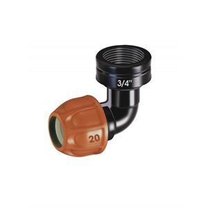 RACCORDO A GOMITO DIAMETRO 20 MM. FILETTO ¾ F”  PER COLLEGARE UN MICROIRRIGATORE A SCOMPARSA A FINE LINEA in Giardinaggio