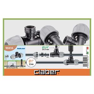RACCORDO A T DIAMETRO 32 MM. FILETTO ¾ F” PER COLLEGARE UN MICROIRRIGATORE A SCOMPARSA A FINE LINEA in Giardinaggio