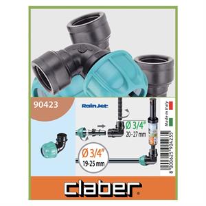 RACCORDO A GOMITO DIAMETRO 25 MM. FILETTO ¾ F”  PER COLLEGARE UN MICROIRRIGATORE A SCOMPARSA A FINE LINEA in Giardinaggio
