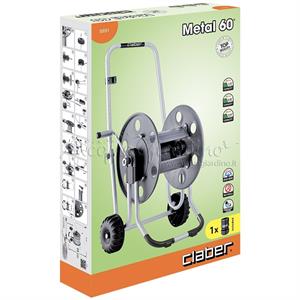 CARRELLO AVVOLGITUBO IRRIGAZIONE GIARDINO MODELLO METAL 60 in Giardinaggio