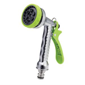PISTOLA PER INNAFFIARE CROMATA IN METALLO CON 6 FUNZIONI, ACQUAJET in Giardinaggio