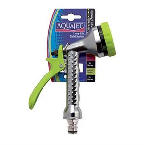 PISTOLA PER INNAFFIARE CROMATA IN METALLO CON 6 FUNZIONI, ACQUAJET in Giardinaggio